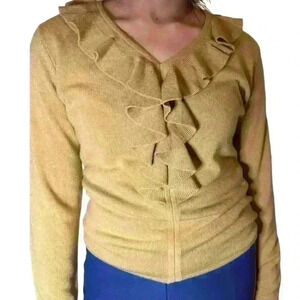 🧸SAGHARBOR BROWN RUFFLED SWEATSHIRT 🧸